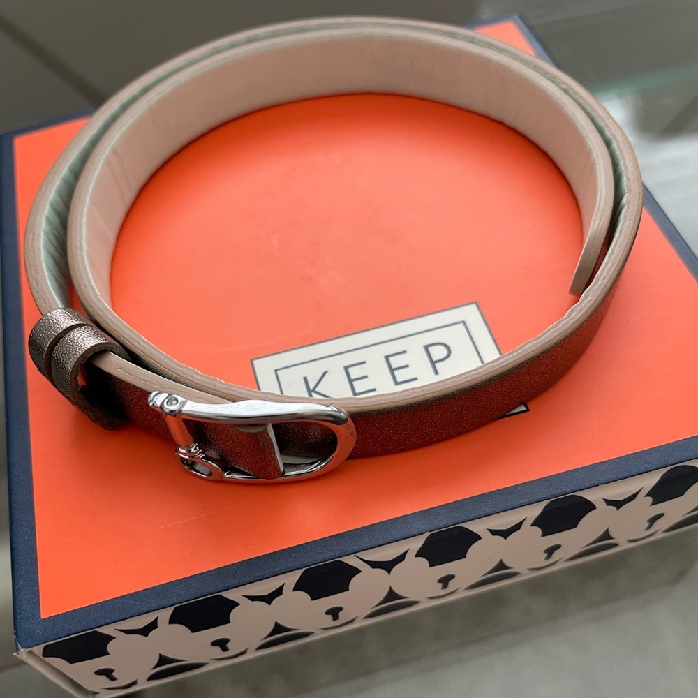 Double wrap reversible leather bracelet
